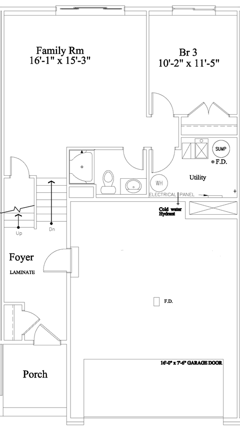 Floor plan for 3 beds, 3 baths, 2088 sqft
